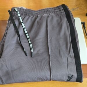 PINK Victoria's Secret Gray Women's Jogger Sweatpants with Black Trim